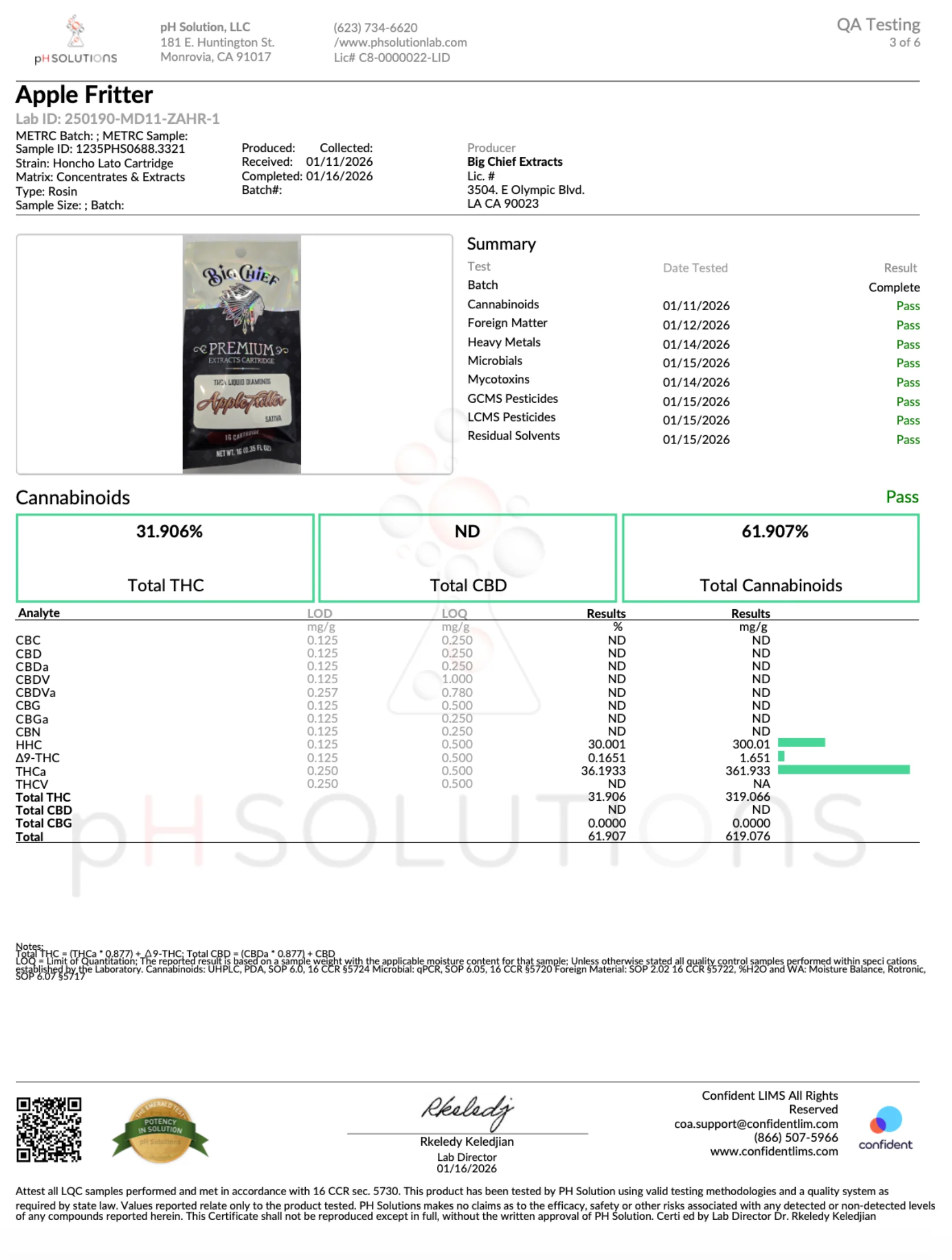 BIG CHIEF - THCA LIQUID DIAMOND CARTRIDGE - 1G - Image 10