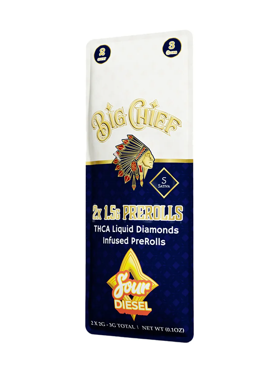 BIG CHIEF - THCA LIQUID DIAMOND PREROLLS - 2 X 1.5G - Image 6