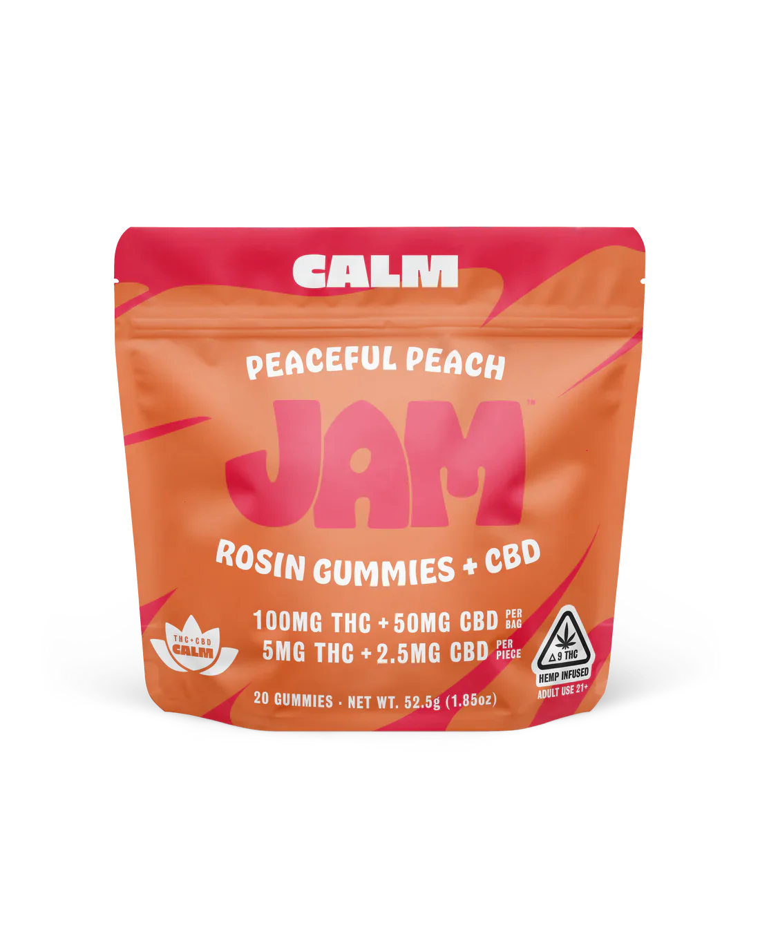 EMERALD SUN: PEACEFUL PEACH ROSIN JAM GUMMIES - 20CT