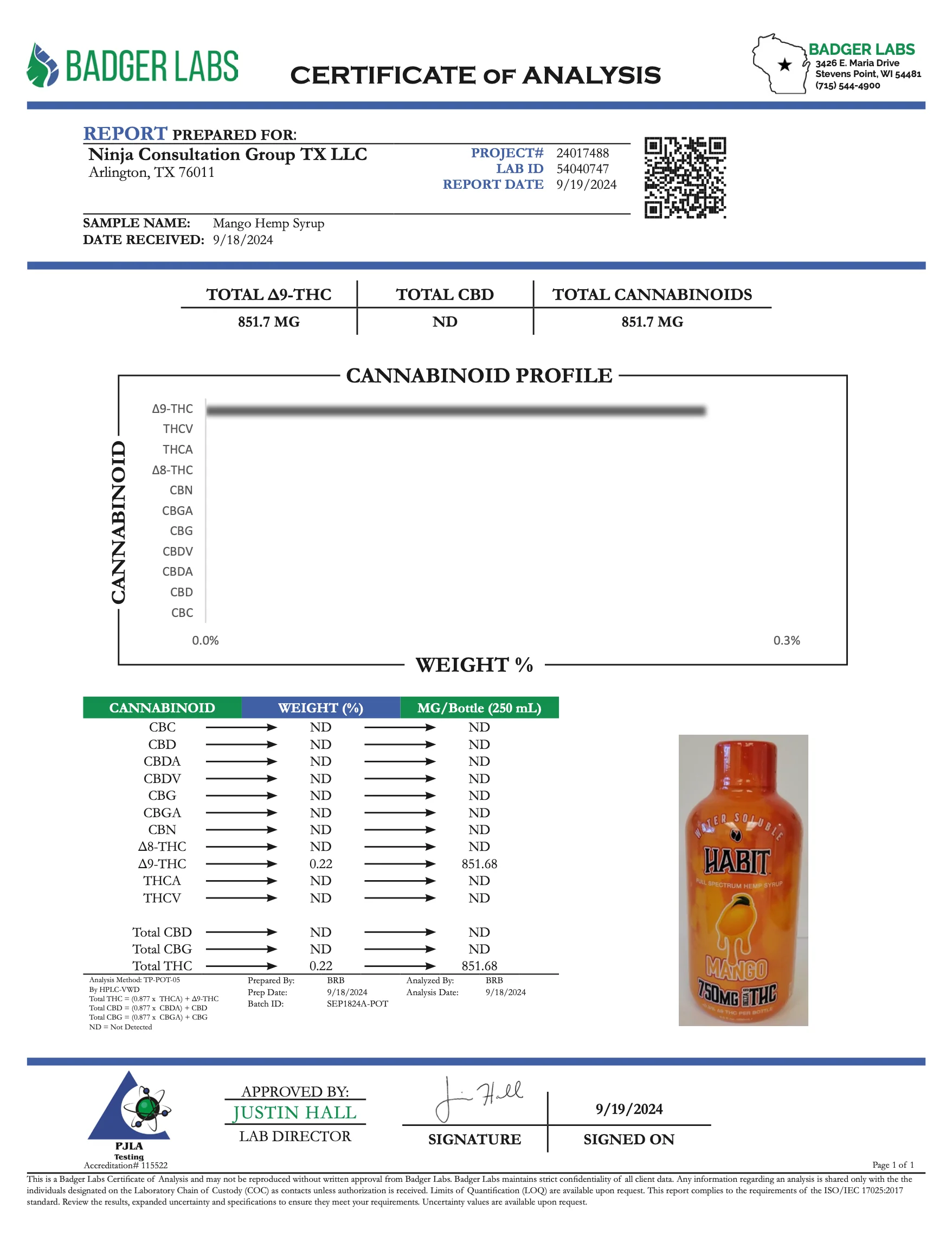 HABIT: FULL SPECTRUM THC SYRUP - 750MG - Image 7