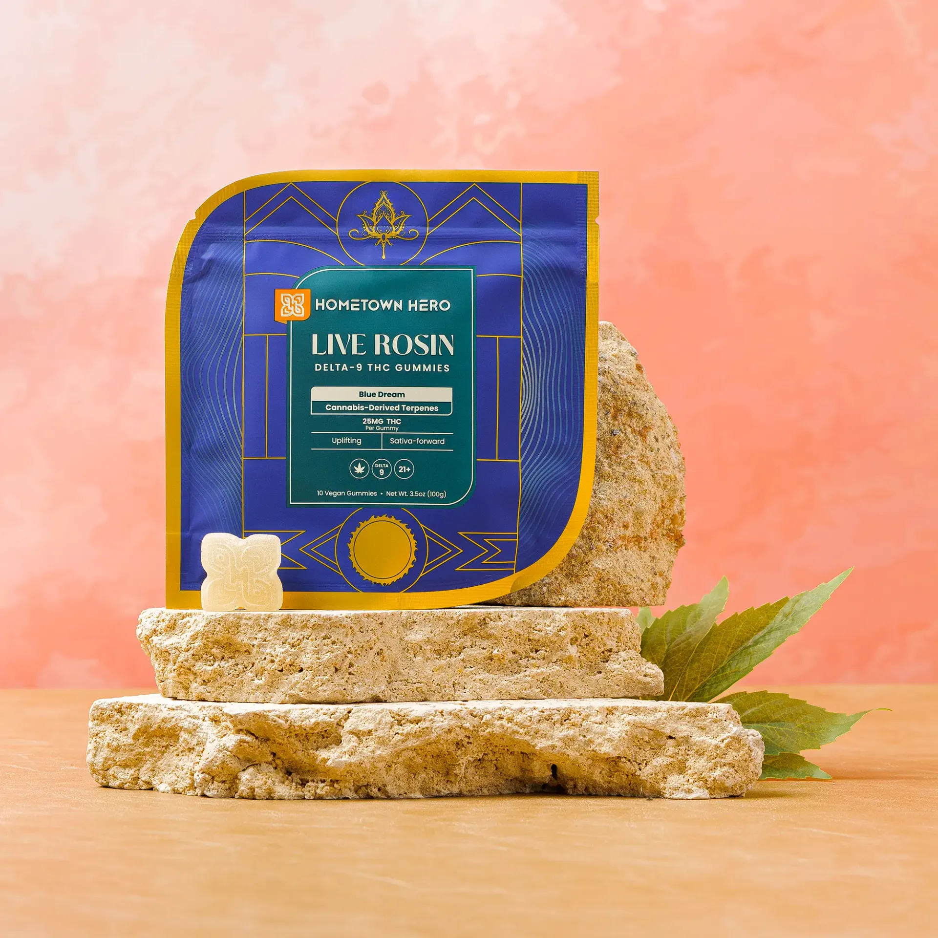 HOMETOWN HERO: BLUE DREAM DELTA 9 THC LIVE ROSIN GUMMIES (SATIVA) - 250MG - Image 3