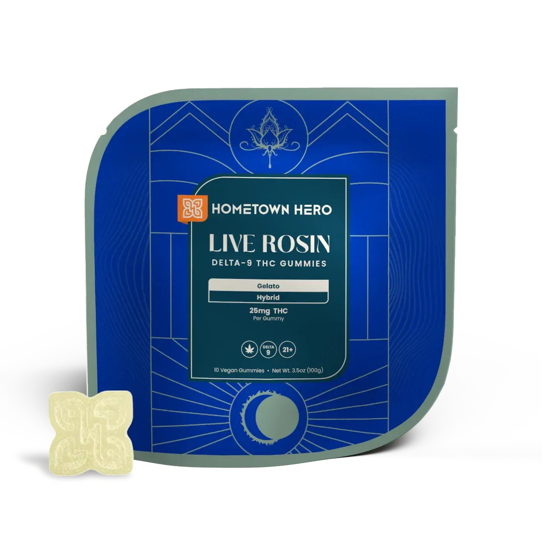 HOMETOWN HERO - DELTA-9 LIVE ROSIN GELATO GUMMIES - 250MG