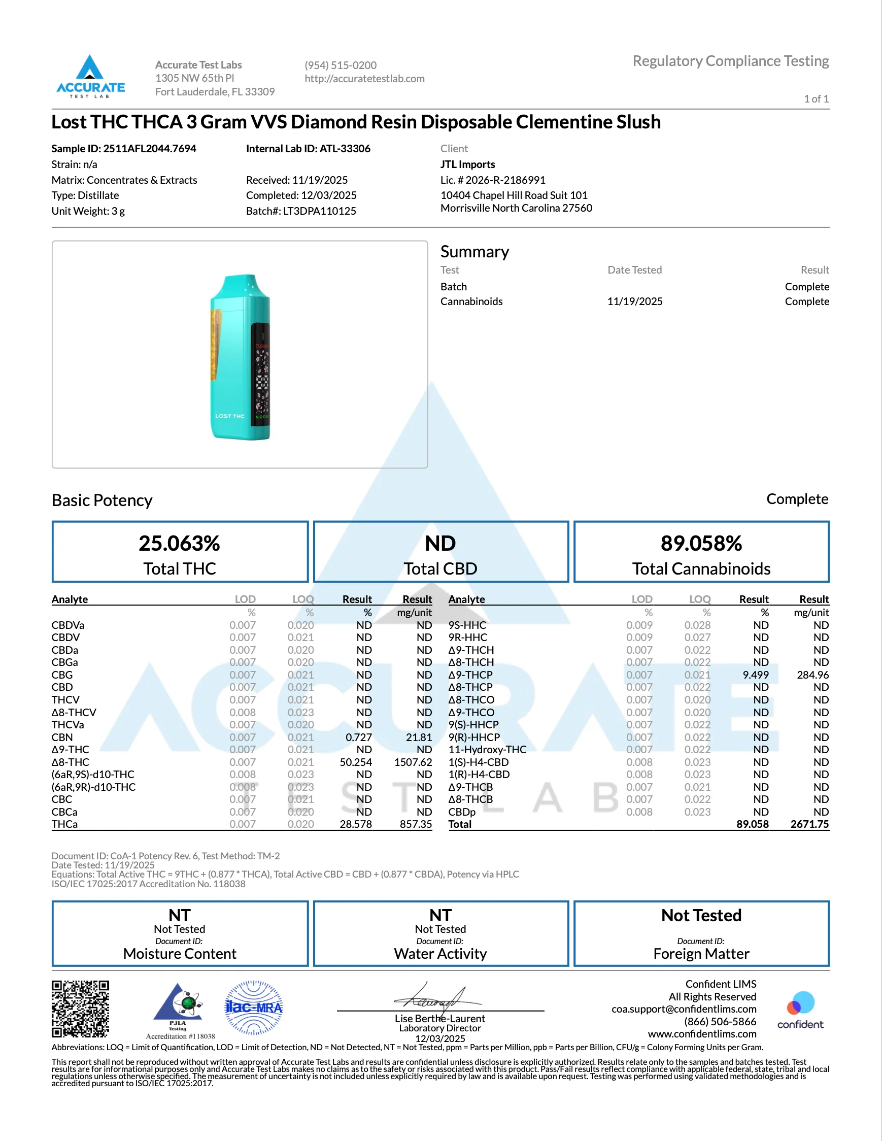 LOST THC - LIQUID DIAMOND FLAWLESS VVS THC DISPOSABLE - 3G - Image 16