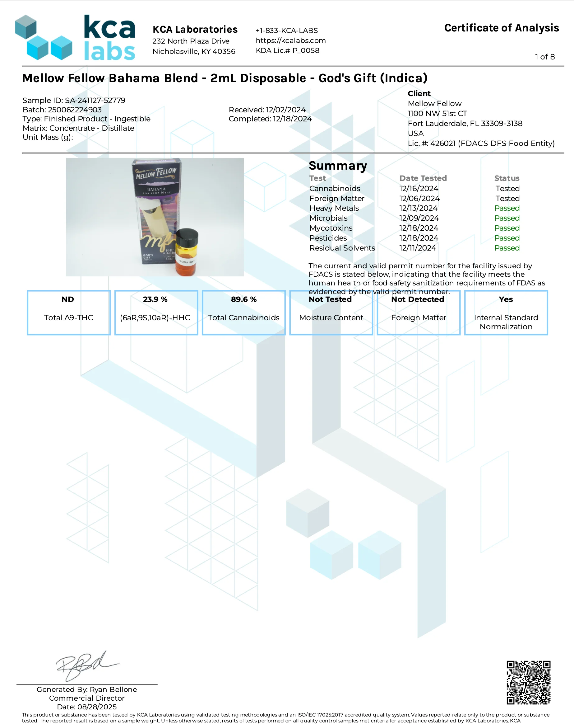 MELLOW FELLOW: BAHAMA LIVE RESIN BLEND DISPOSABLE - 2ML - Image 10