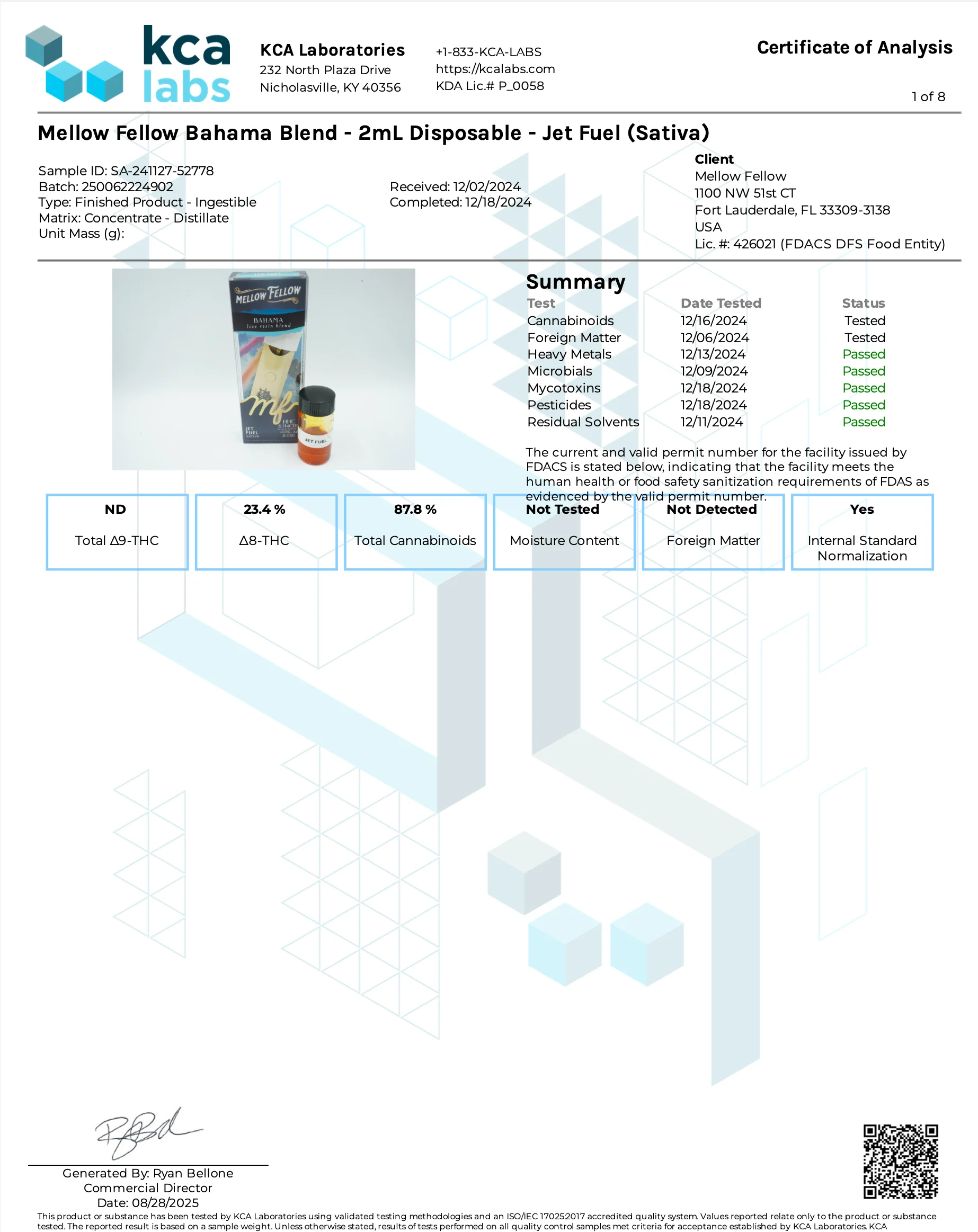 MELLOW FELLOW: BAHAMA LIVE RESIN BLEND DISPOSABLE - 2ML - Image 12