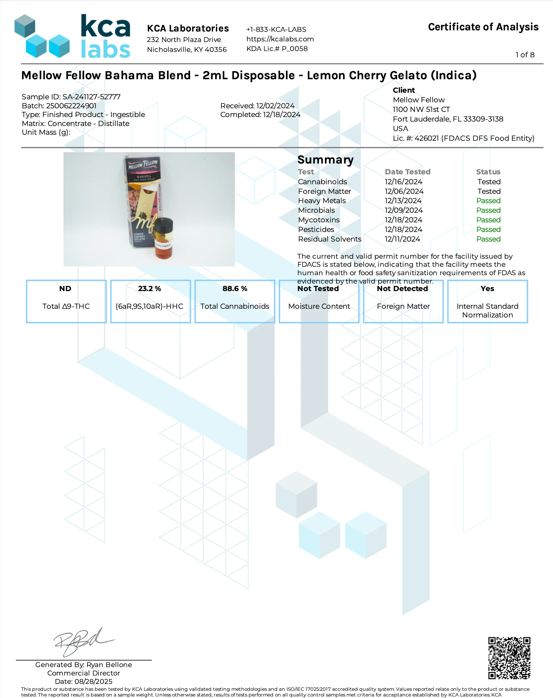 MELLOW FELLOW: BAHAMA LIVE RESIN BLEND DISPOSABLE - 2ML - Image 14
