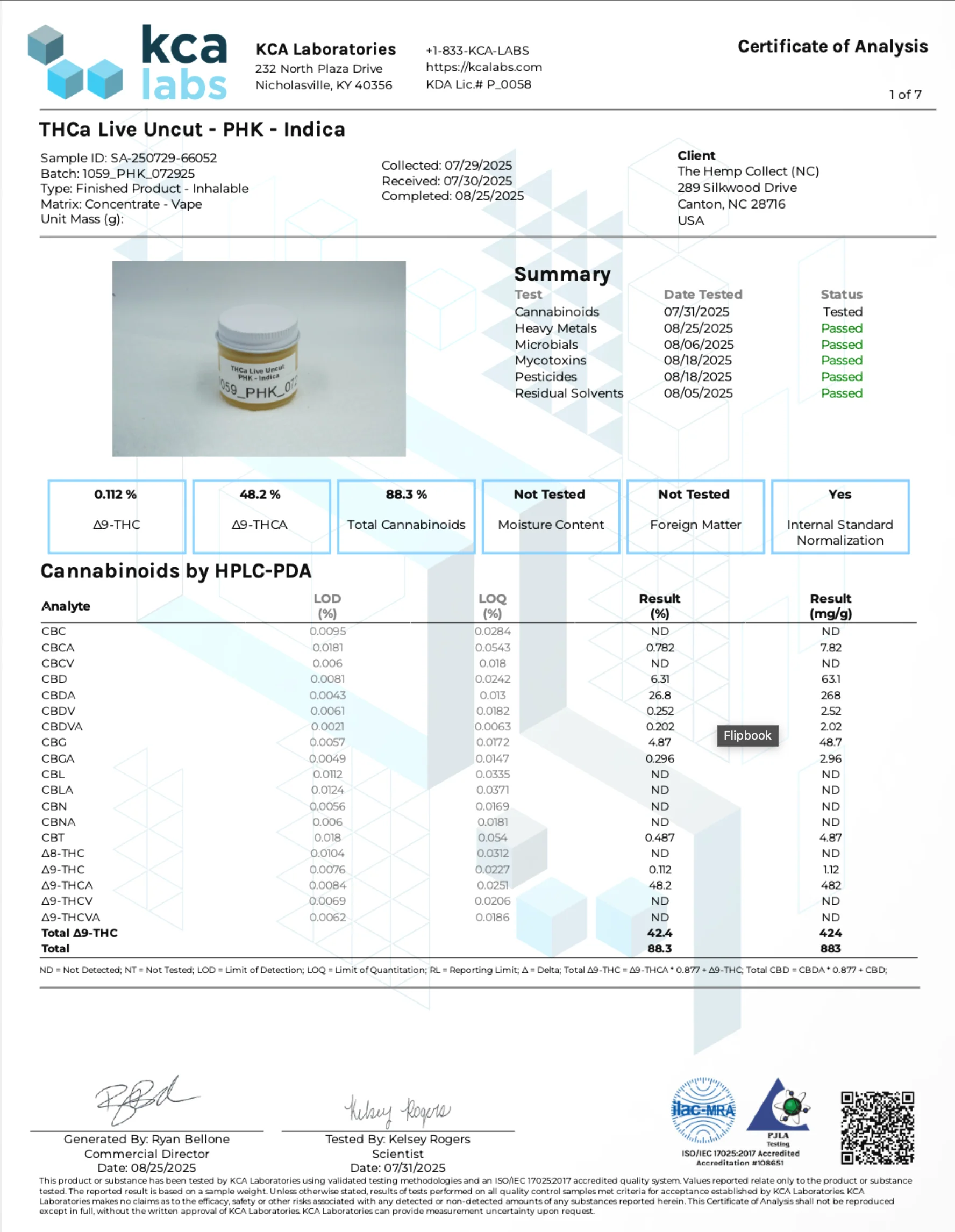 MODERN HERB CO - LIVE THCA UNCUT CARTRIDGE - 1G - Image 3