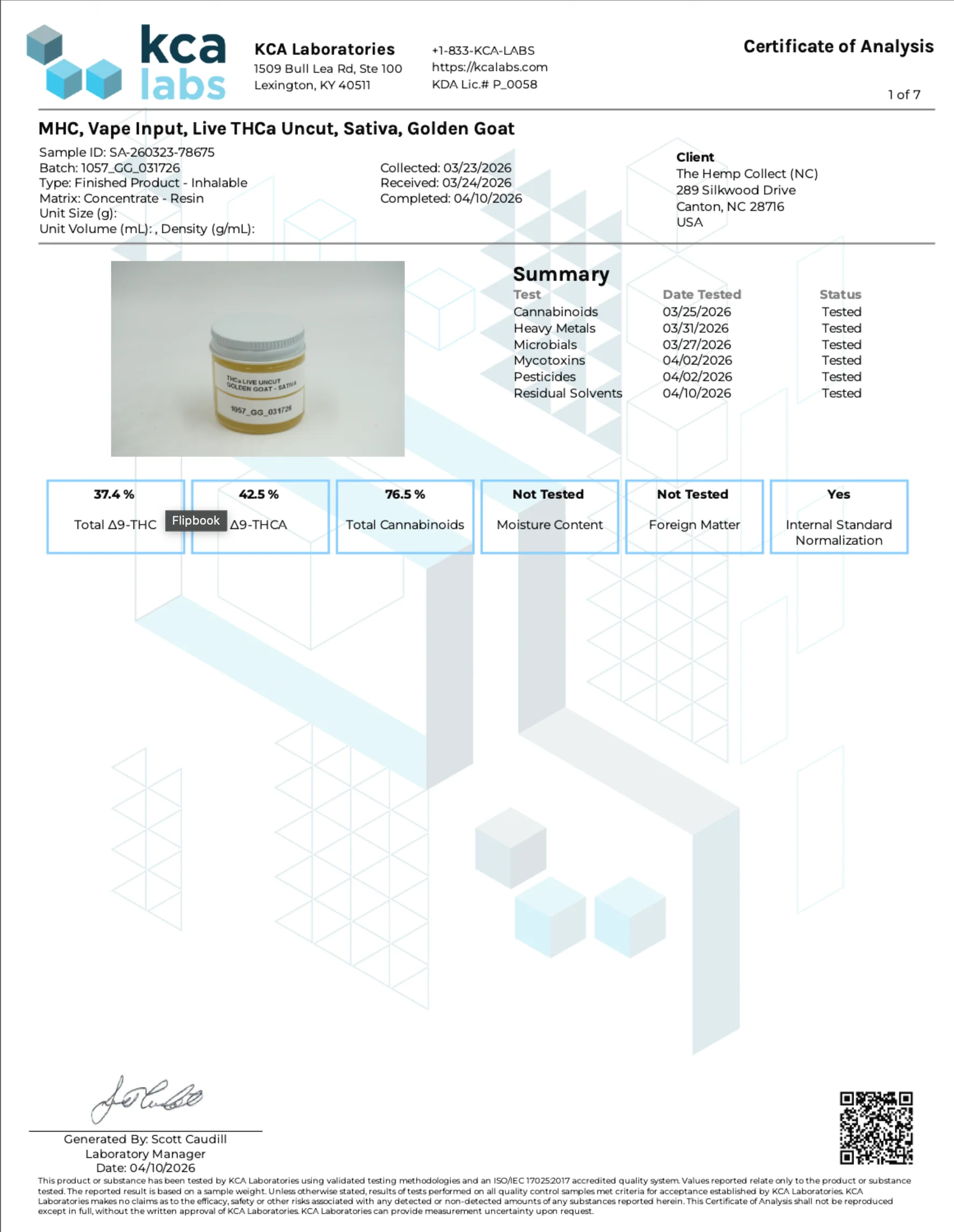 MODERN HERB CO - LIVE THCA UNCUT CARTRIDGE - 1G - Image 5
