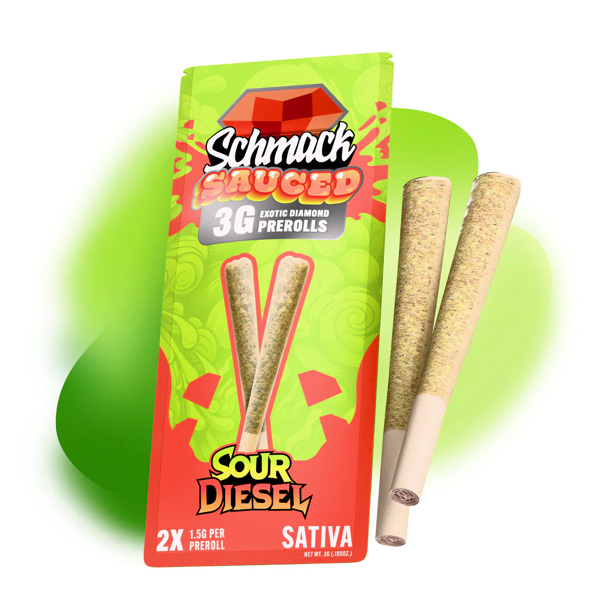 SCHMACK - SAUCED THCA DIAMOND PREROLLS - 3G - Image 4