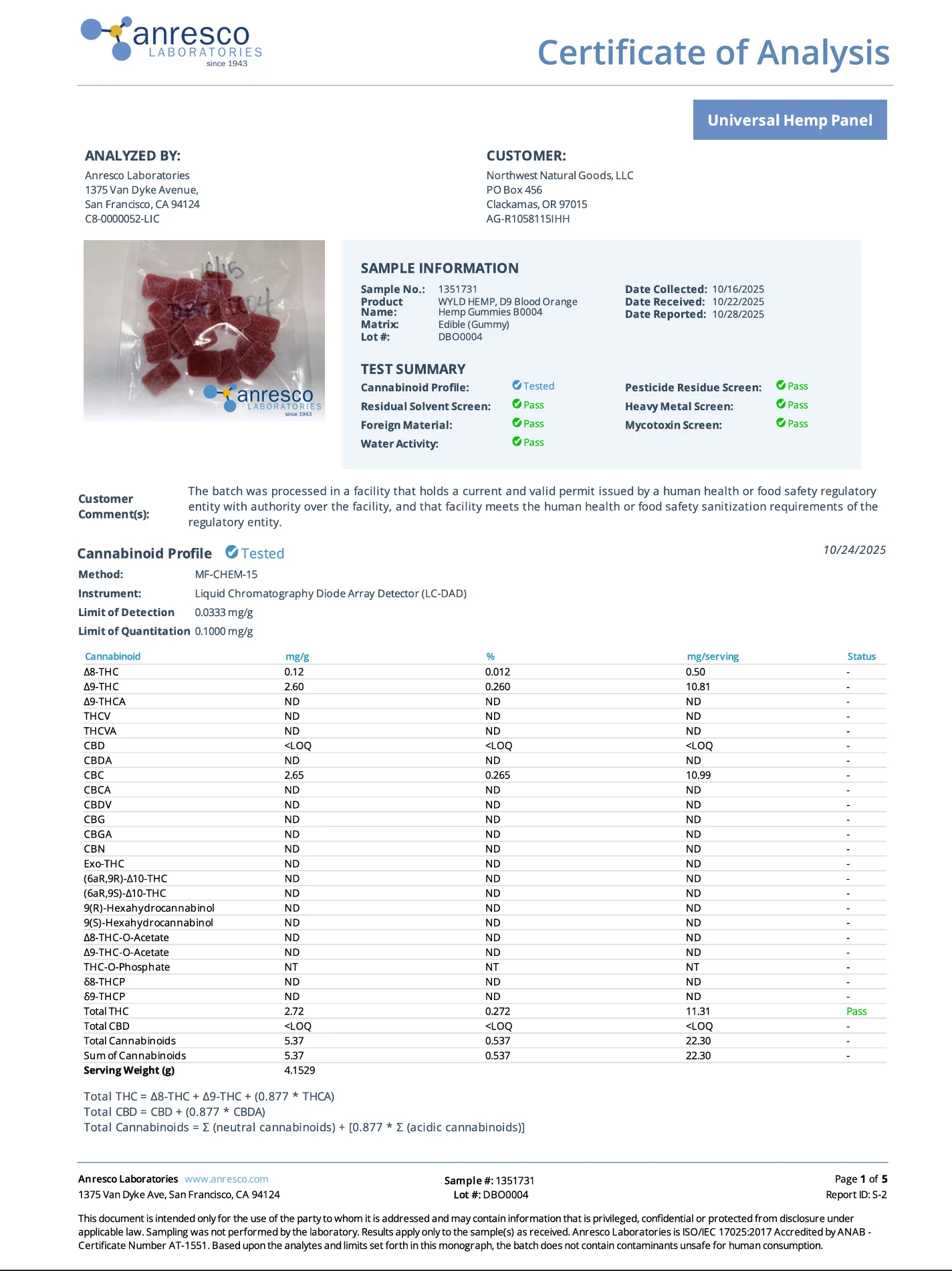 WYLD: BLOOD ORANGE BLISS GUMMIES - 100MG - Image 2