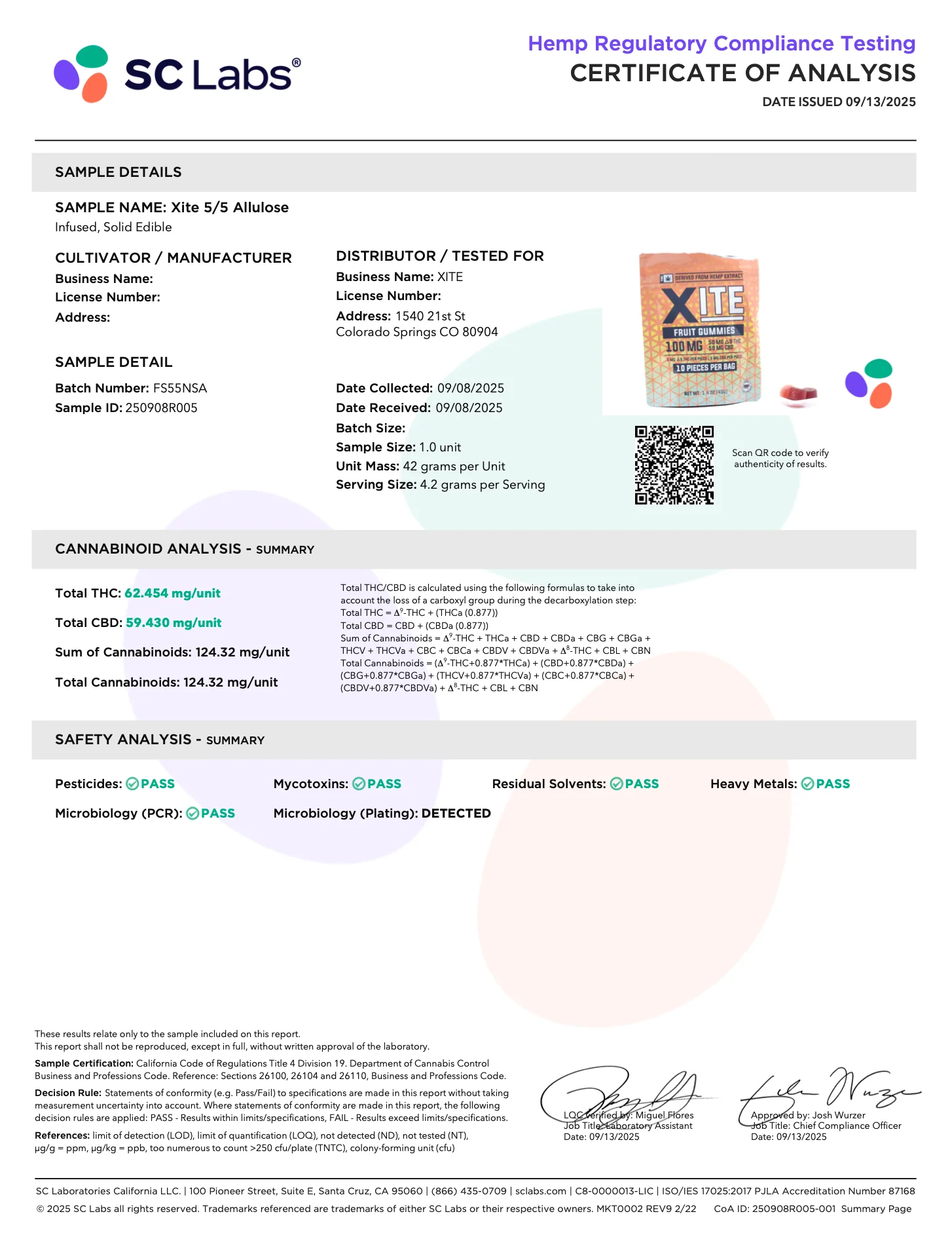 XITE: SUGAR FREE THC + CBD FRUIT GUMMIES - 100MG - Image 3